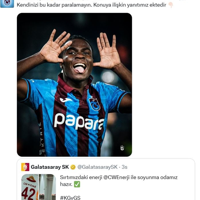 Trabzonspor'dan Galatasaray'a Oulai göndermesi