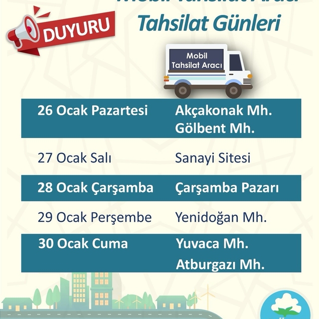 Söke'de mobil tahsilat aracı mahallelere geliyor