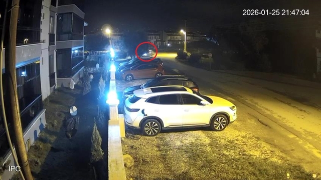 Bursa'da zeytin ağacına çarpan otomobilin sürücüsü yaralandı; kaza anı kamerada