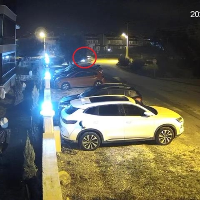 Bursa'da zeytin ağacına çarpan otomobilin sürücüsü yaralandı; kaza anı kame...