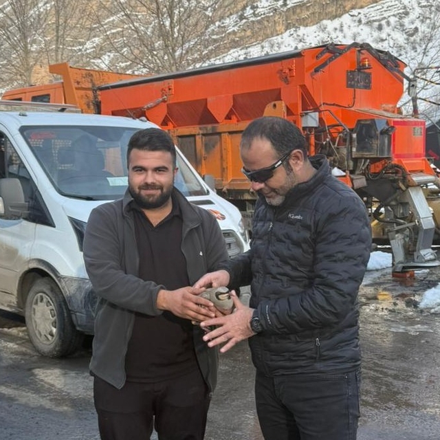 Hakkari'de yaralı kekliğe şefkat eli