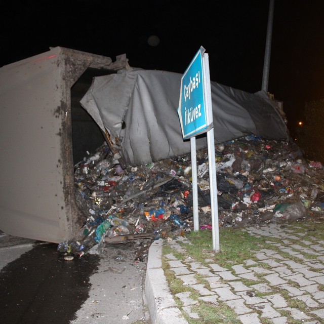 Ordu'da çöp kamyonu devrildi: Sürücü yaralandı