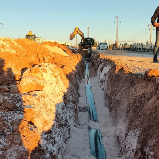 Mardin'de bir mahallede yürütülen atık su hattı çalışmaları tamamlandı