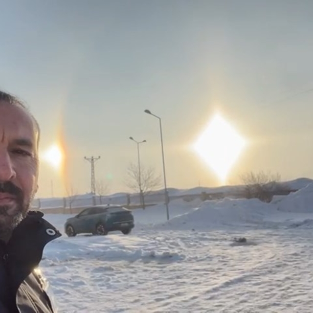 Karlıova'da 'yalancı güneş' görüntülendi