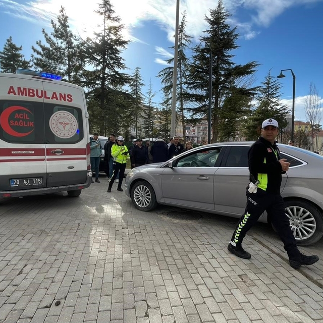 Karaman'da otomobille çarpışan bisikletli yaralandı