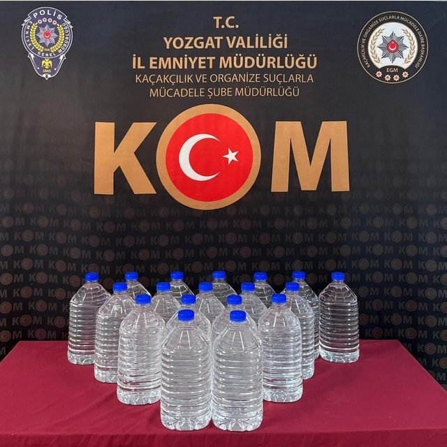Yozgat'ta 100 litre kaçak alkol ele geçirildi