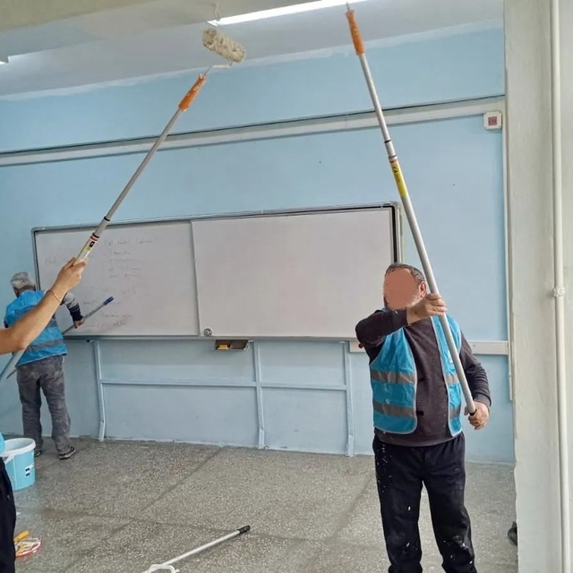 Sinop'ta yükümlülerden okullara bakım ve onarım desteği