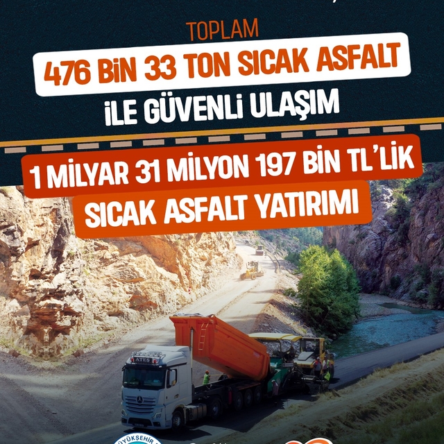 Büyükşehirden ulaşıma 1 milyar TL'yi aşan dev sıcak asfalt yatırımı