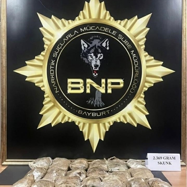 Bayburt'ta 2 kilo 369 gram skunk ile yakalanan şüpheli tutuklandı