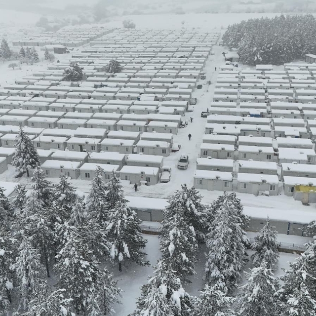 Kar kalınlığının 1 metreyi bulduğu Doğanşehir havadan görüntülendi