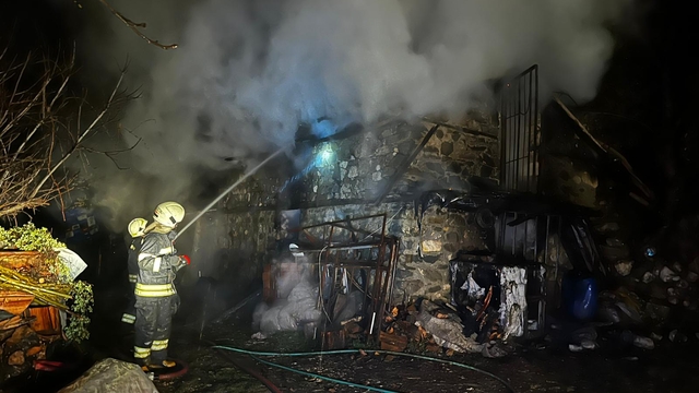 Muğla'da ahırda çıkan yangında 8 küçükbaş hayvan ile bir eşek telef oldu