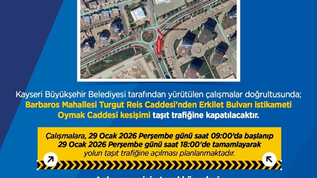 Büyükşehirden sürücülere 'yol çalışması' uyarısı