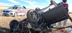 Aksaray'da takla atan otomobilin sürücüsü yaralandı