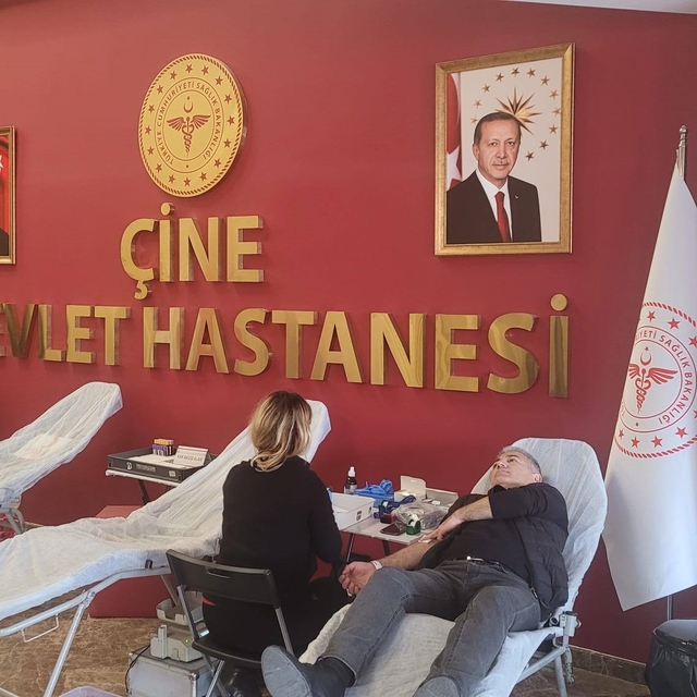 Çine Devlet Hastanesi'nde kan bağışına dikkat çektiler