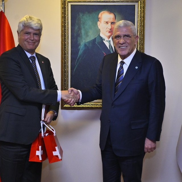 İYİ Parti Genel Başkanı Dervişoğlu, İsviçre'nin Ankara Büyükelçisi Scheure...