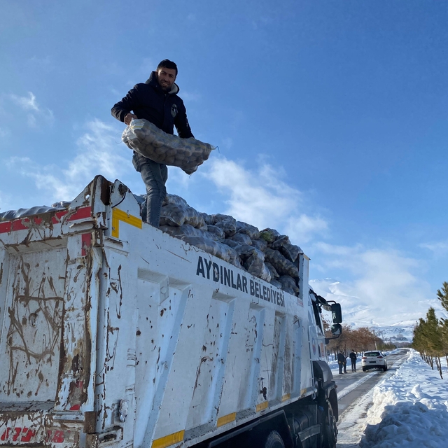 Adilcevaz'da ihtiyaç sahiplerine patates dağıtıldı