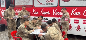 Kilis'te jandarmadan Kızılay'ın kan bağışı kampanyasına destek