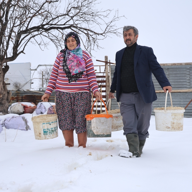 Elazığ'da besicilerin kış mesaisi