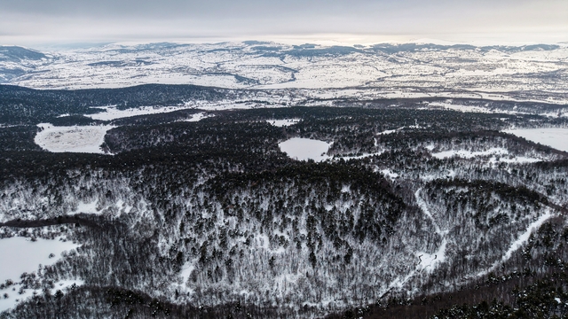 Tokat'taki Kurt Gölü'nün kış manzarası mest etti