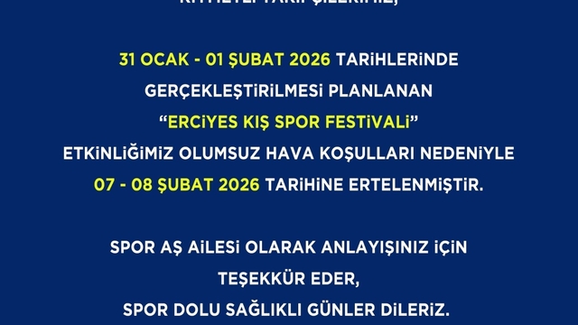 Erciyes Kış Spor Festivali'ne olumsuz hava engeli