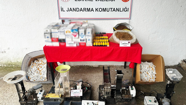 Edirne'de kaçak sigara imalathanesine çevrilen eve operasyon; 1 gözaltı