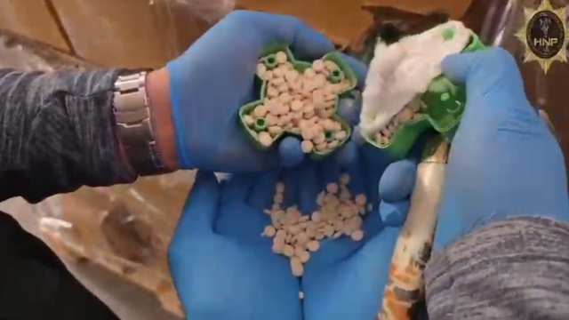 Plastik pervaneler içerisinde 107 kilogram ağılığında 642 bin uyuşturucu hap ele geçirildi