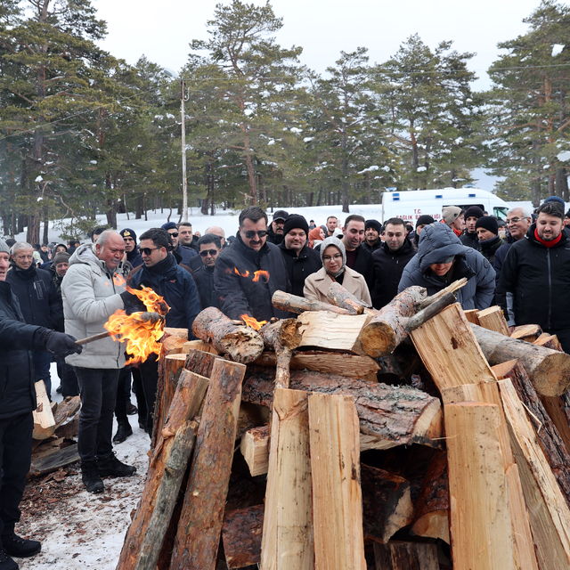 Sivas'ta çam ormanlarıyla kaplı Eğriçimen Yaylası'nda kış festivali düzenle...
