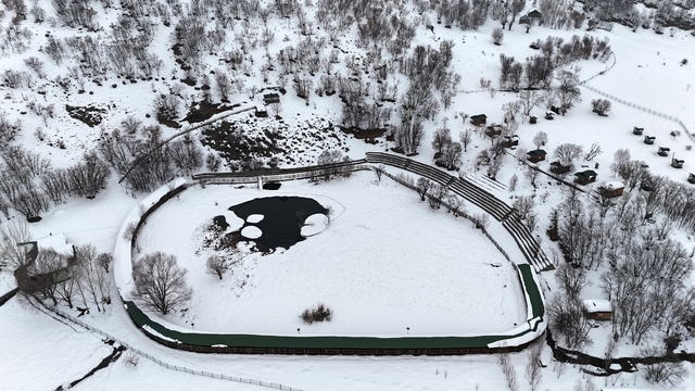 Yüzen Adalar karla kaplandı, beyaz örtü havadan görüntülendi