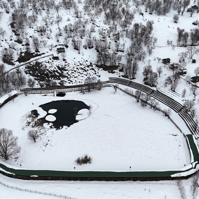 Yüzen Adalar karla kaplandı, beyaz örtü havadan görüntülendi