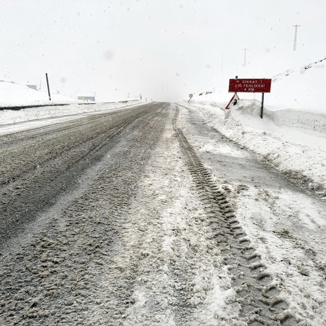 Ardahan-Şavşat kara yoluna düşen çığ ekiplerce temizlendi
