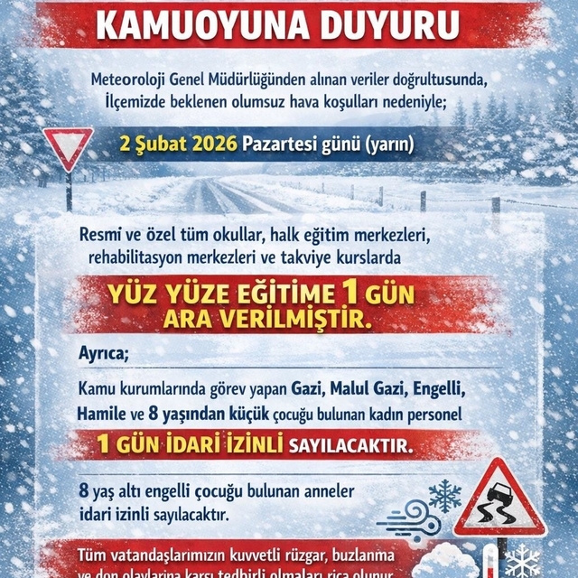 Kırklareli merkez, Kofçaz, Demirköy ve Vize'de eğitime 1 gün ara verildi