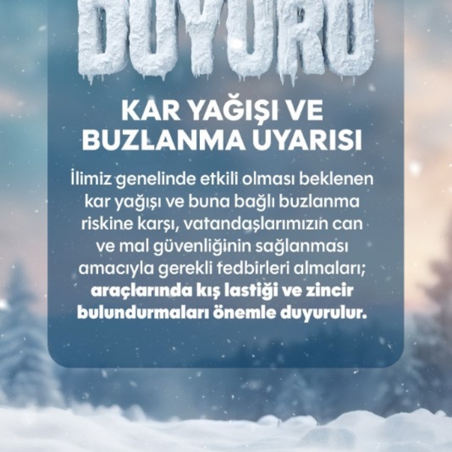 Tekirdağ'da kar ve buzlanma uyarısı