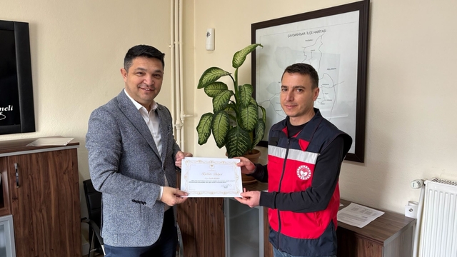 Çavdarhisar'da veteriner hekimlere teşekkür belgesi