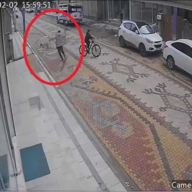Esnafın, çocuğu, sokak köpeğinin saldırısından kurtardığı anlar kamerada