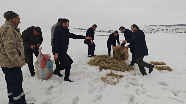 Muş'ta yaban hayvanları için doğaya yem bırakıldı