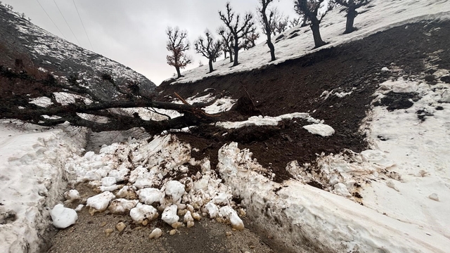 Batman'da heyelan paniği: Köy minibüsü yolda mahsur kaldı