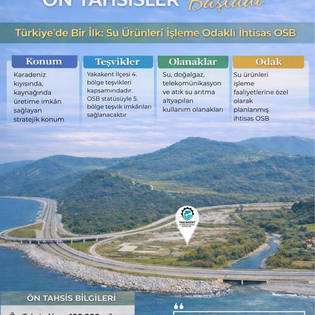 Yakakent Su Ürünleri İhtisas OSB'de arsa tahsisleri başladı
