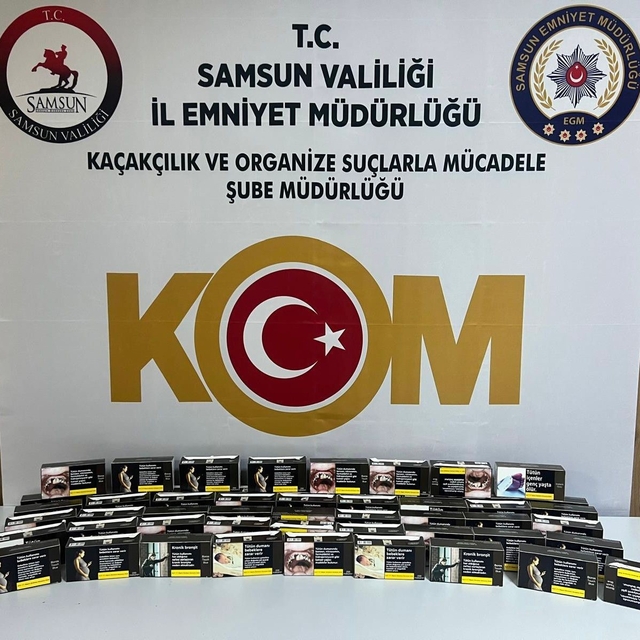 Samsun'da 11 bin 200 adet makaron ele geçirildi