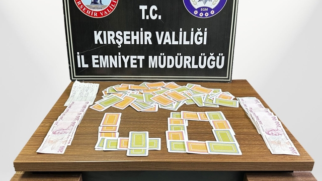 Kırşehir'de kumar oynayan 5 kişiye 58 bin 20 lira ceza kesildi