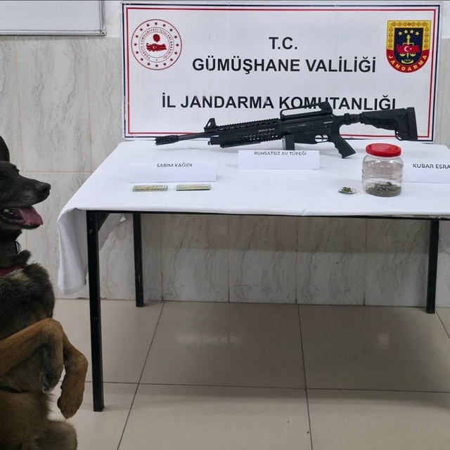 Gümüşhane'de jandarmadan uyuşturucu ve ruhsatsız silah operasyonu