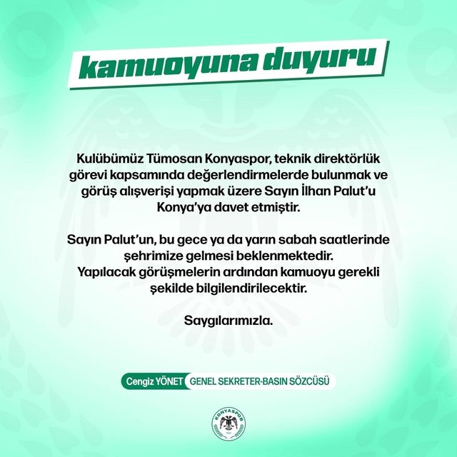 Tümosan Konyaspor, İlhan Palut'u davet etti