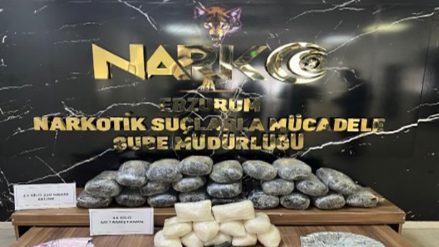 Erzurum'da 23 kilo skunk ve 11 kilo metamfetamin ele geçirildi