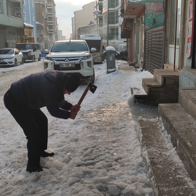 Ardahan'da dondurucu soğuk ağaçları kırağıyla kapladı
