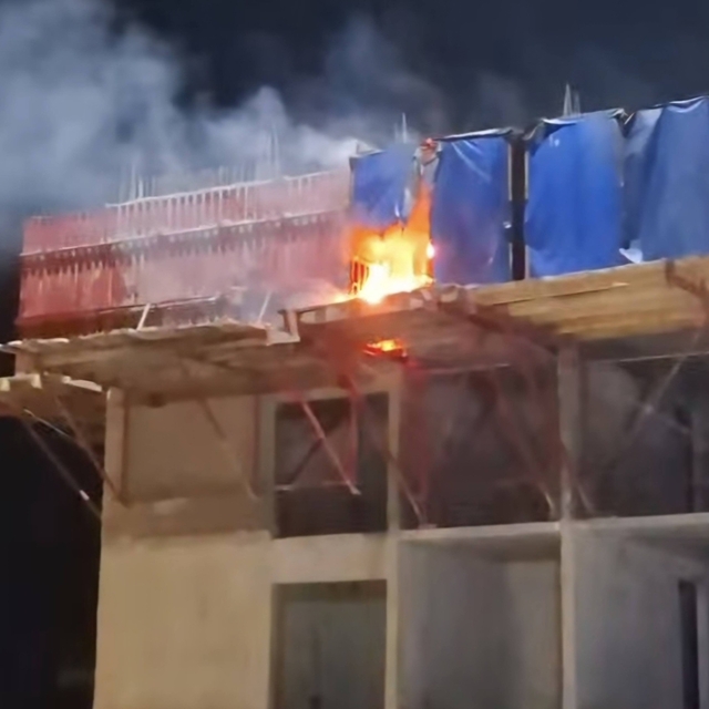 Emet'te şantiyede korkutan yangın