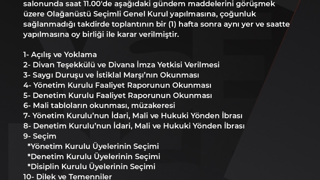 Kayserispor'un genel kurulu 21 Şubat'ta
