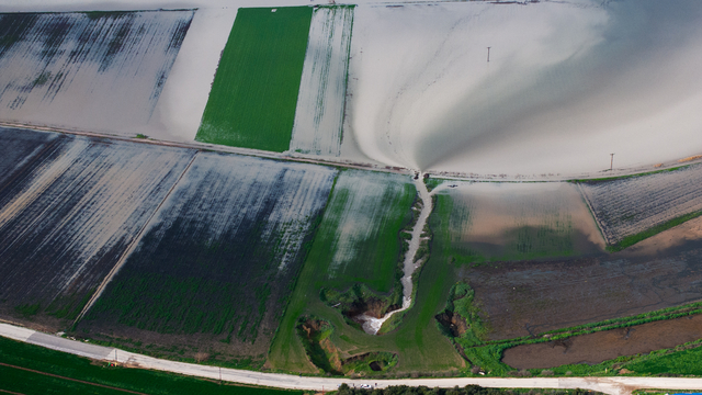 Tarlaları su altında kalan çiftçiler, açtıkları kuyular ve düdenlerle suyu yer altına aktarıyor