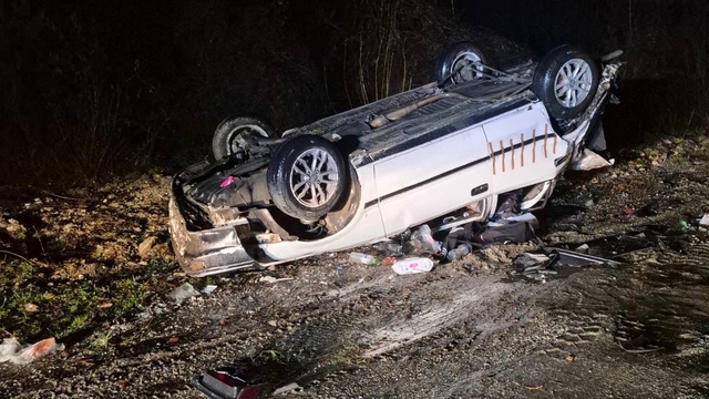 Bursa'da şarampole devrilen otomobilin sürücüsü yaralandı