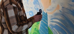 Besni'de öğretmenler okulu sanat galerisine dönüştürdü