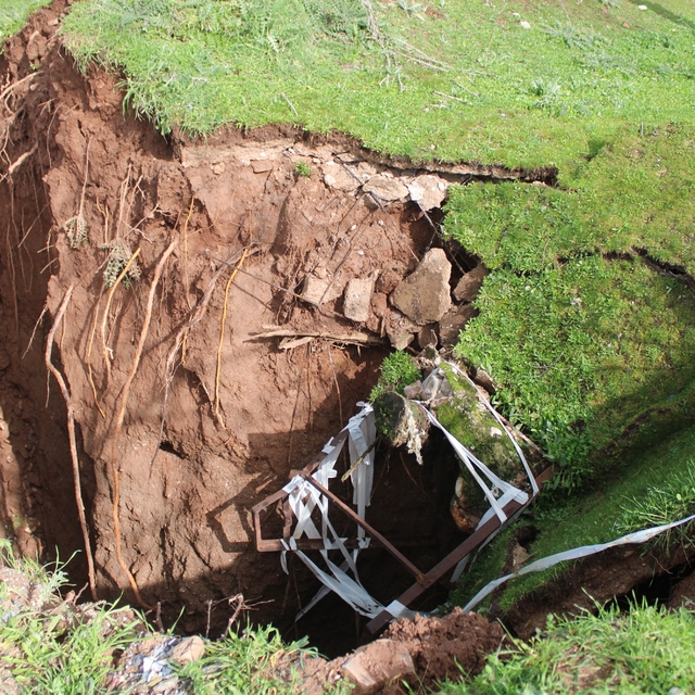 Eski su kuyusunun olduğu yol çöktü obruk oluştu
Yağışlar sonrasında yol çök...