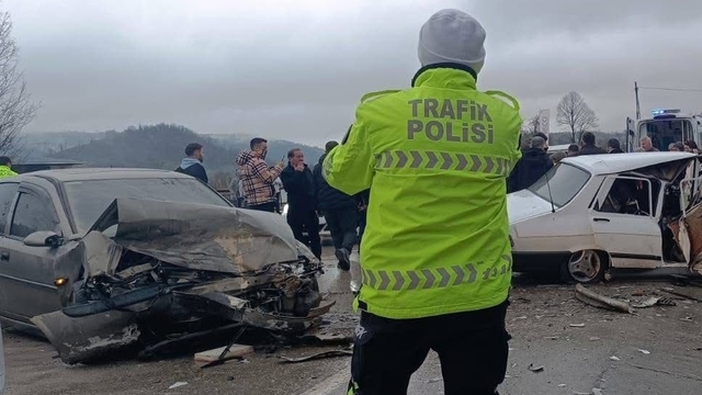 Ordu'da otomobillerin çarpışması sonucu 2 kişi yaralandı